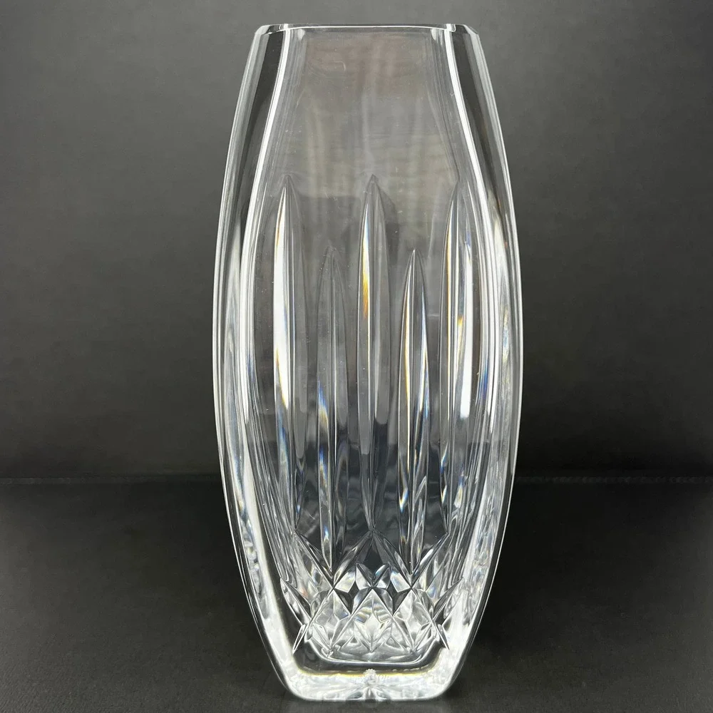 Waterford Crystal Lismore Square Vase 7 Inch Diamond Wedge Cut Clear Glass *Read